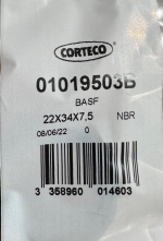 Gufero 22x34x7,5 BASF CORTECO 01019503